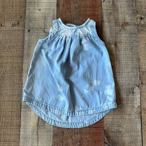 Tucker + Tate Baby Girls Size 3M Tank Top Bleached Denim Dress Button Back